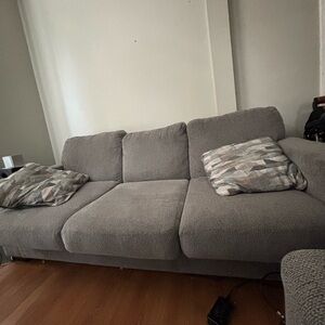 Modern Gray Sofa with Cushions